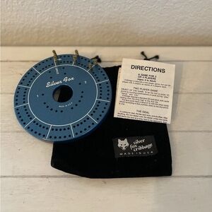 Rare Vintage Silver Fox Round Aluminum Die Cast Cribbage Board Made in the USA